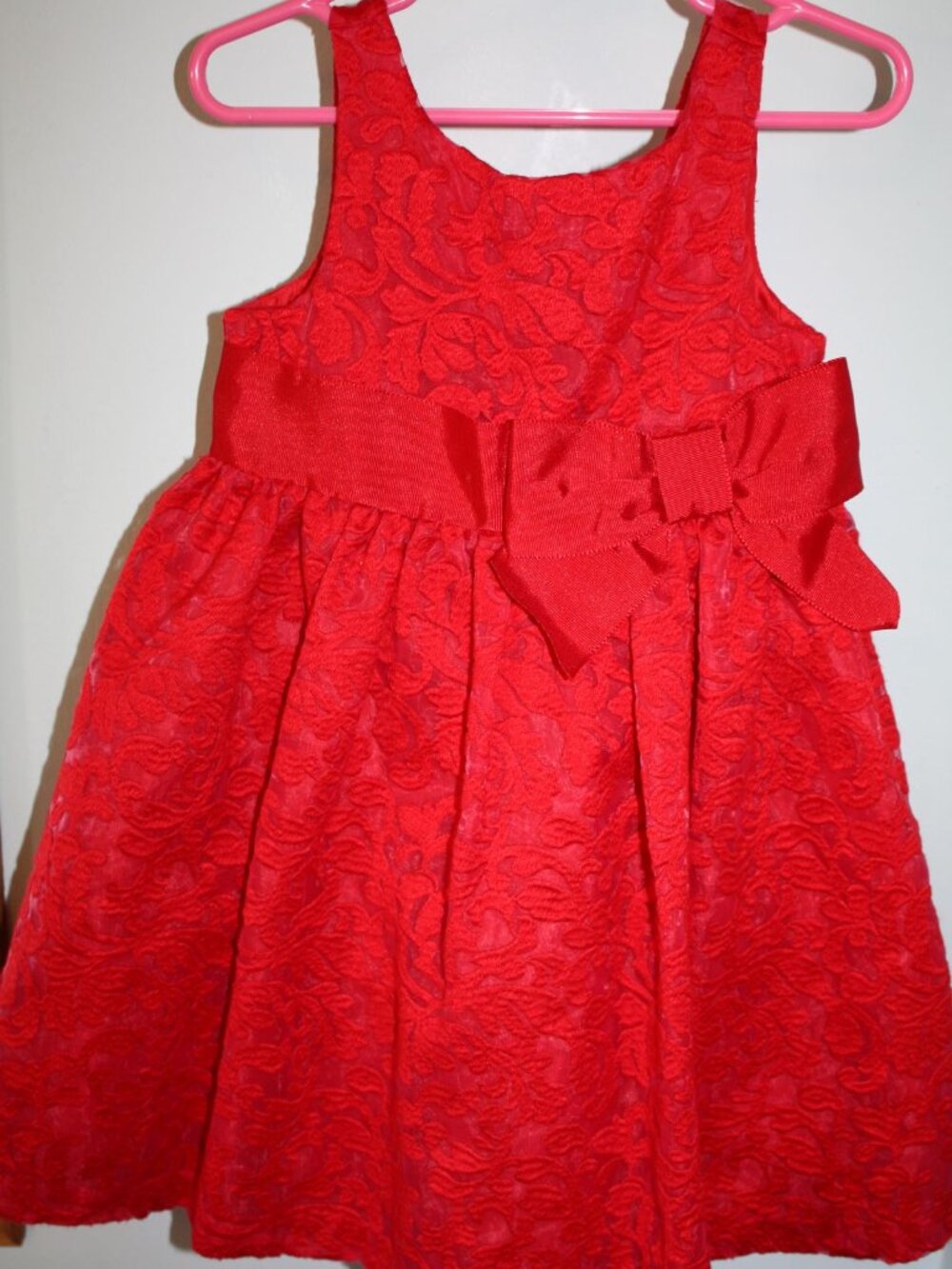 Janie and Jack Size 2T FOREVER ROSE Red Embroidered Formal Holiday Wedding Dress